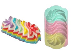 Molde silicona tricolor budin espiral ondulado